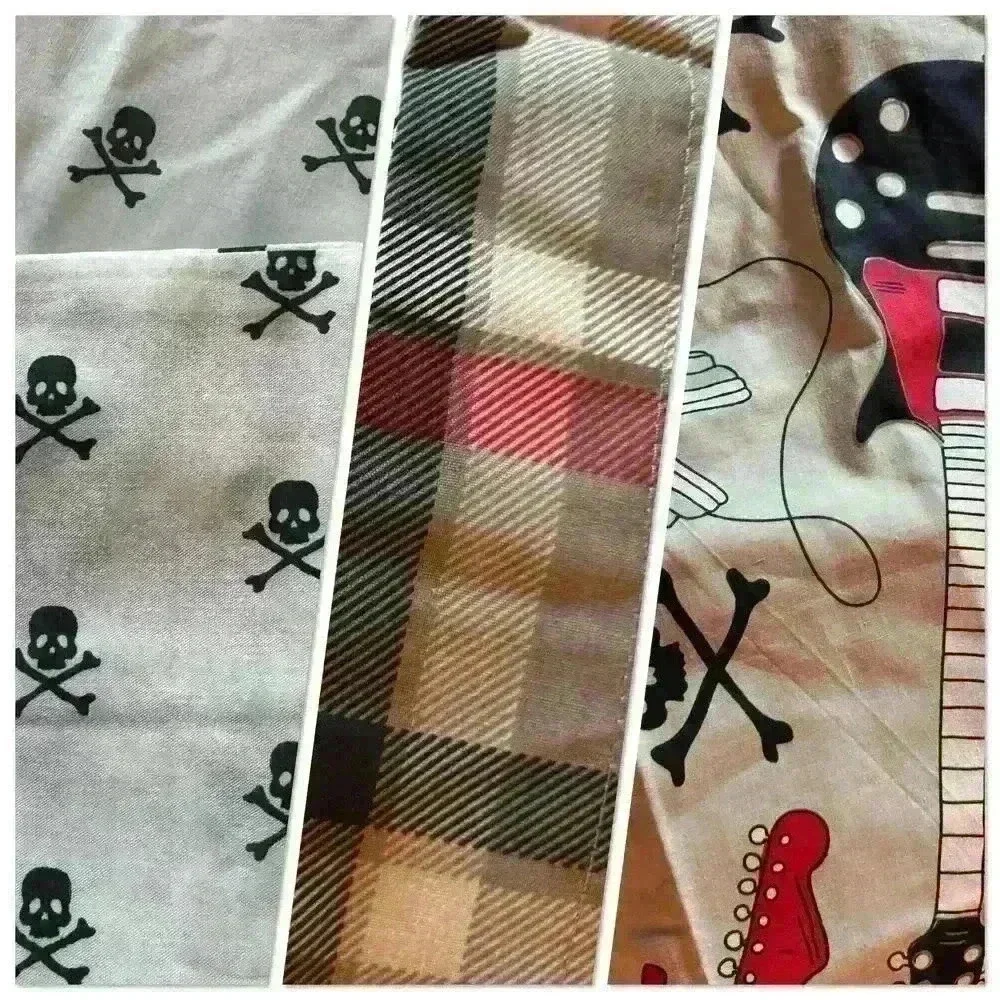 Jumping Beans Twin Bedding Set Rock‎ Roll Skull Drum Guitar